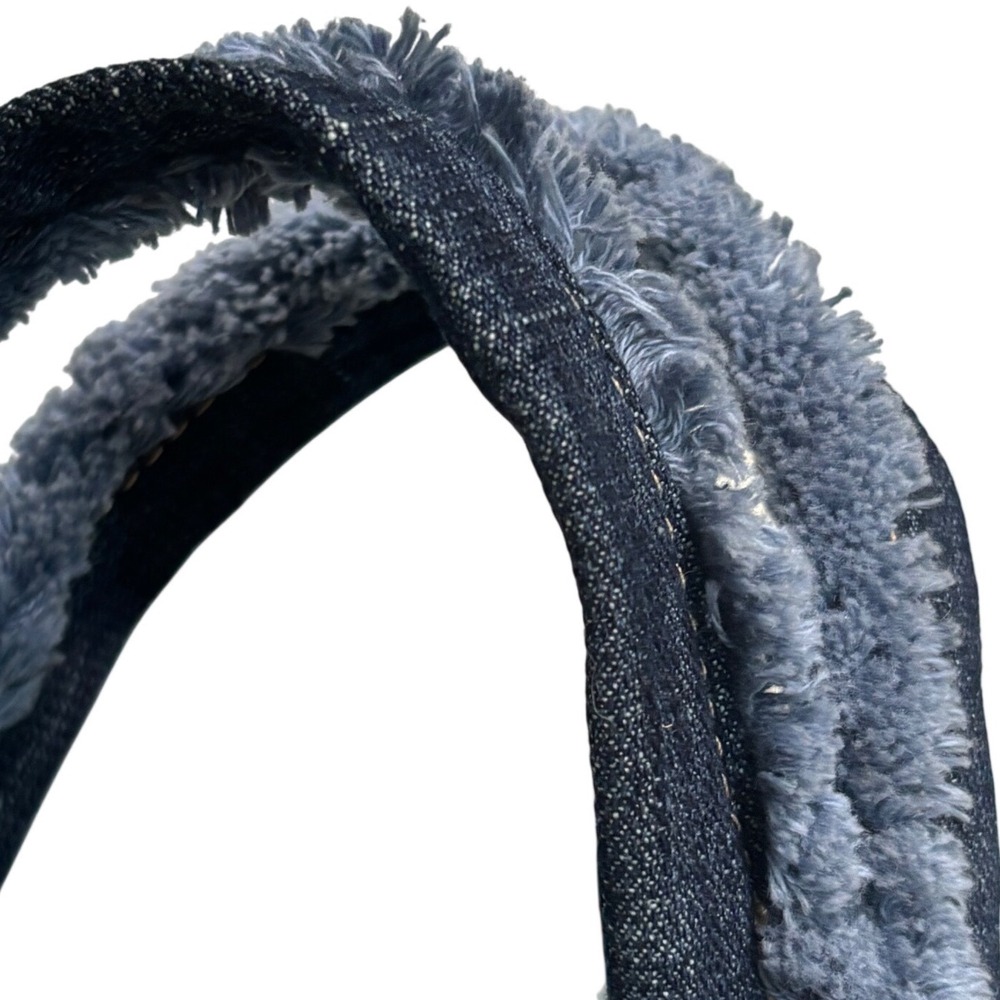 True Religion Denim Tote Bag Frayed Trim Blue Dark Wash Y2K Buddha World Tour - Picture 11 of 15
